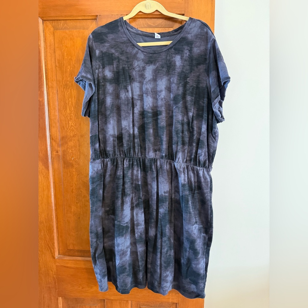 Navy tie dye T-shirt dress